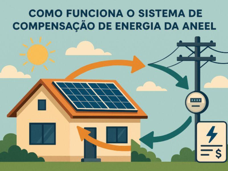 Ilustração explicativa da compensação de energia